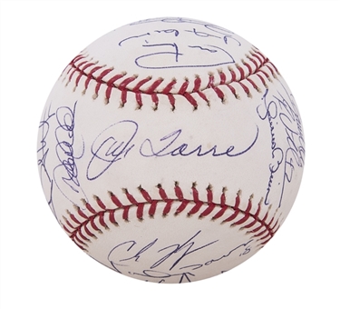 2007 New York Yankees Team Signed OML Selig Baseball with 27 Signatures Including Derek Jeter, Mariano Rivera, and Alex Rodriguez (Steiner)